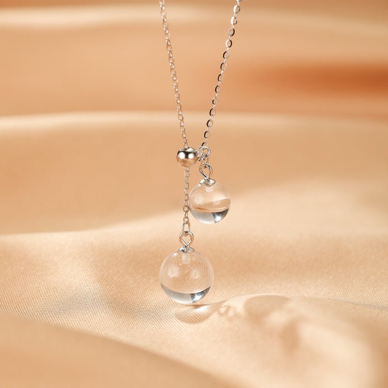 Collier Cristal de Roche Goutte Lumineuse Argent - Biloria
