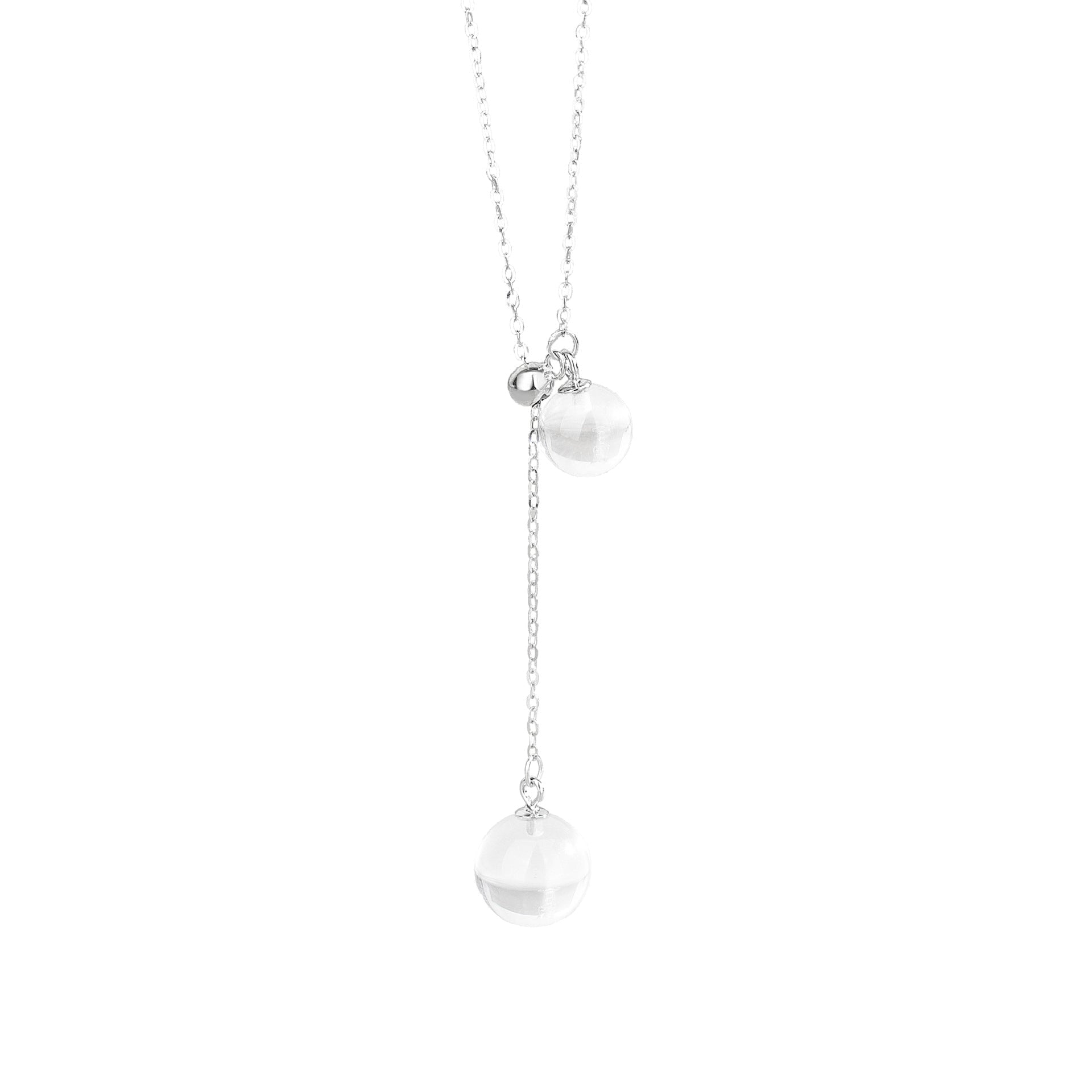 Collier Cristal de Roche Goutte Lumineuse Argent - Biloria