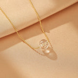 Collier Cristal de Roche Pendentif Acier Inoxydable - Biloria