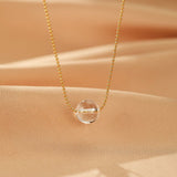 Collier Cristal de Roche Pendentif Acier Inoxydable - Biloria