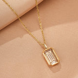 Collier Cristal de Roche Platine Argent Plaqué Or 10K - Biloria