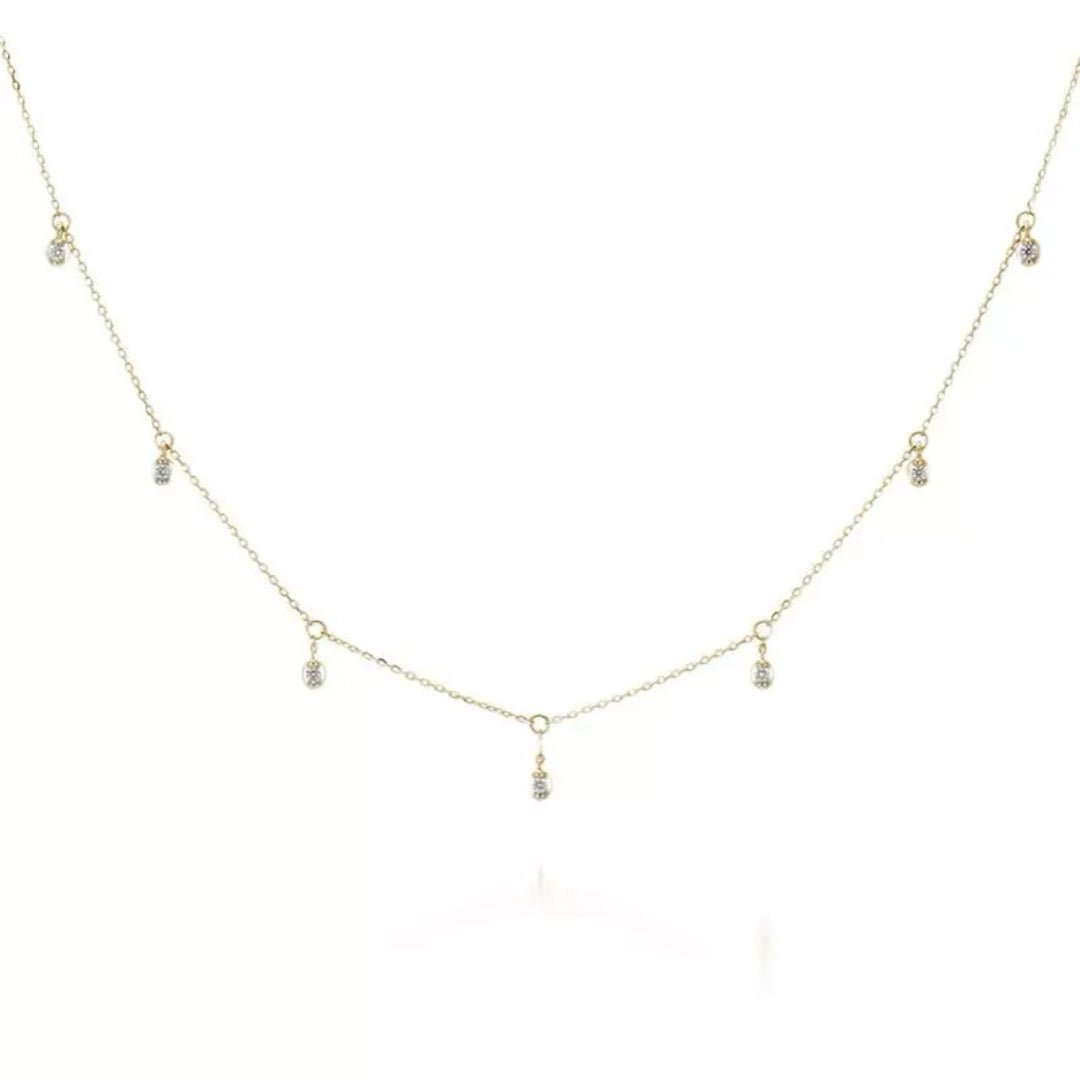 Collier Cristal de Roche Pluie Dorée Fait Main - Biloria