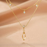 Collier Cristal de Roche Pluie Dorée Fait Main - Biloria