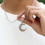 Collier Croissant de Lune Argent et Laiton - Bijou Mystique - Biloria