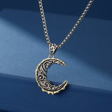 Collier Croissant de Lune Argent et Laiton - Bijou Mystique - Biloria
