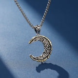 Collier Croissant de Lune Argent et Laiton - Bijou Mystique - Biloria