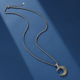 Collier Croissant de Lune Argent et Laiton - Bijou Mystique - Biloria