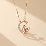 Collier Croissant de Lune Serpent Étoile Zircon - Biloria