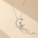 Collier Croissant de Lune Serpent Étoile Zircon - Biloria