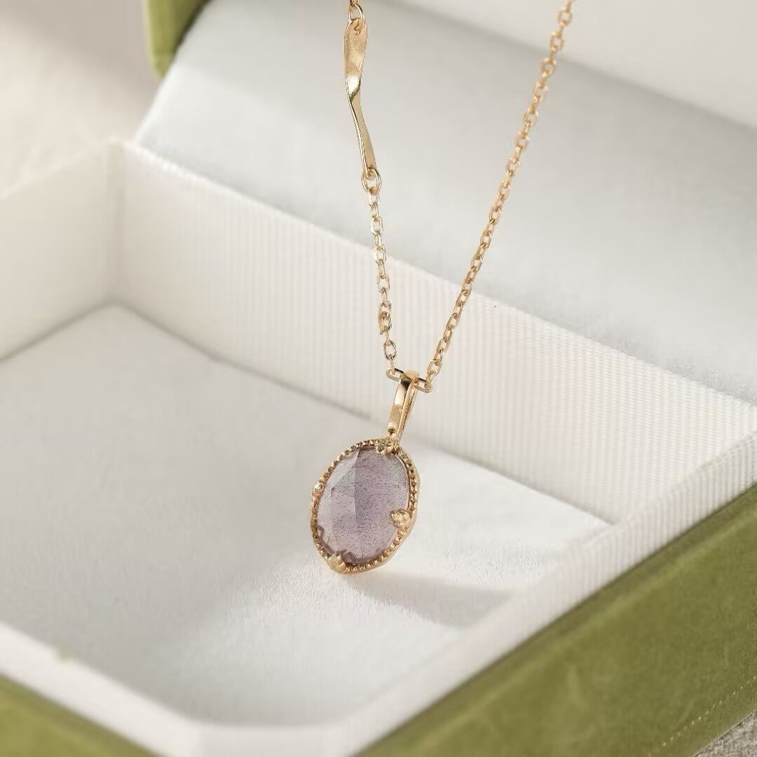Collier en Labradorite et Améthyste pour la Sérénité - Biloria