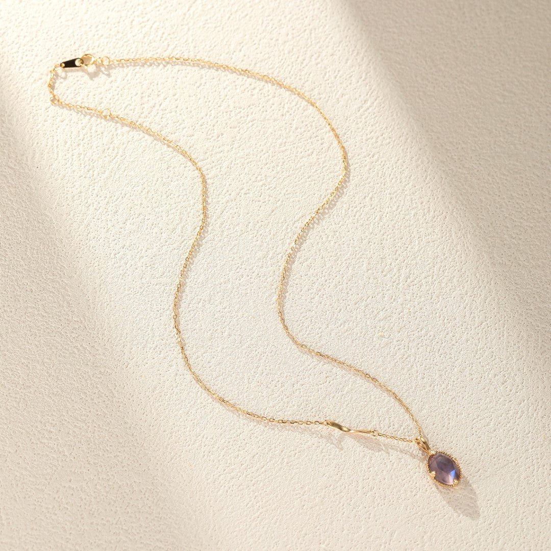 Collier en Labradorite et Améthyste pour la Sérénité - Biloria