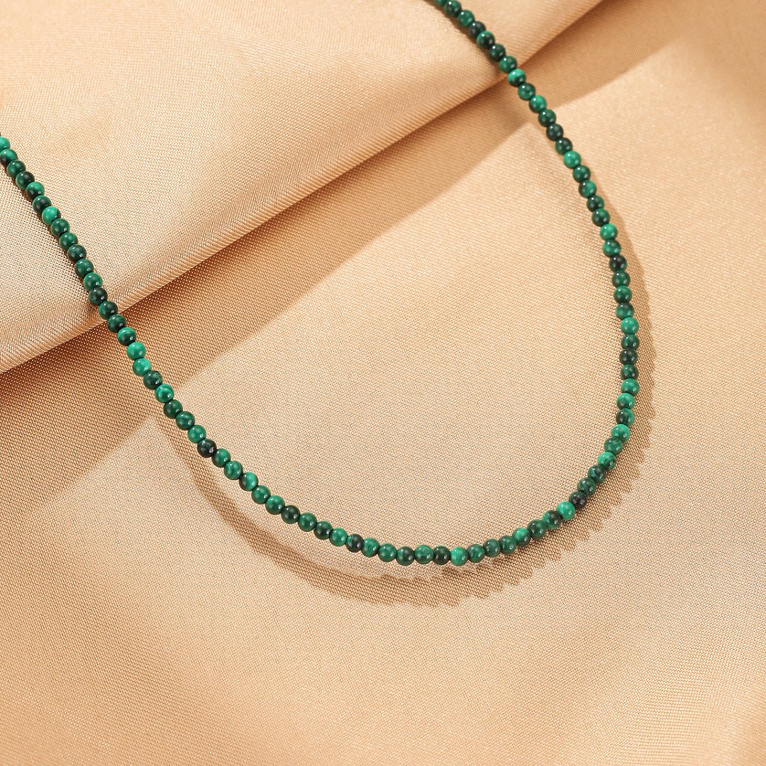 Collier en Malachite et Argent 925 pour la Méditation et le Recentrage - Biloria