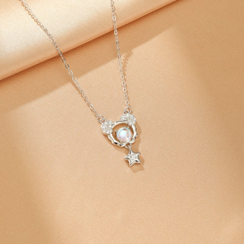 Collier en Pierre de Lune Argent 925 - Bijou Céleste Intuition - Biloria