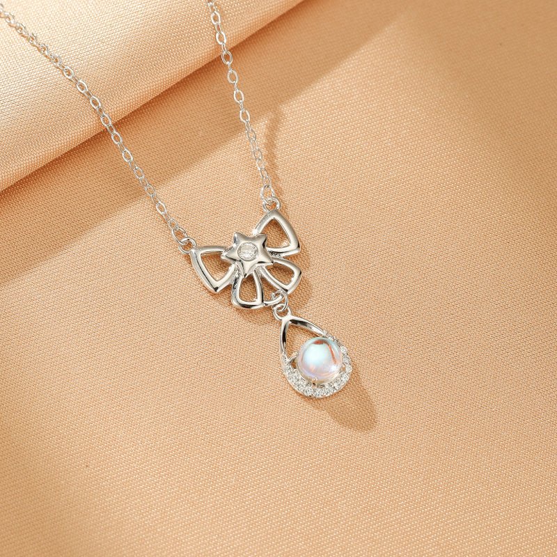 Collier en Pierre de Lune Argent 925 - Bijou Céleste Intuition - Biloria