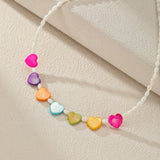 Collier Enfant Nacre Cœurs Arc-en-Ciel - Biloria