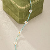Collier Enfant Nacre Marguerites Perles Bleues - Biloria