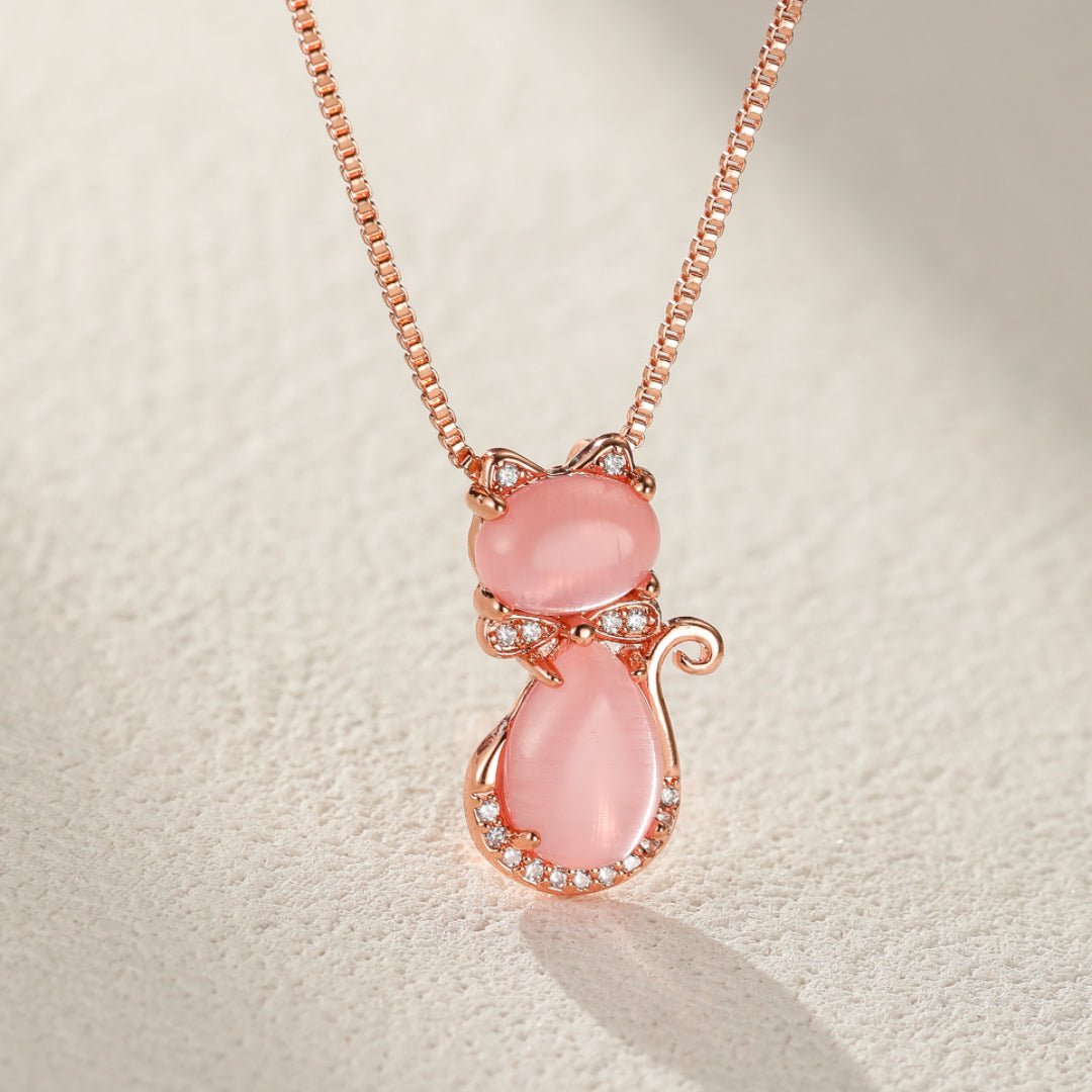 Collier Enfant Quartz Rose Chaton : Bijou Douceur et Amour - Biloria