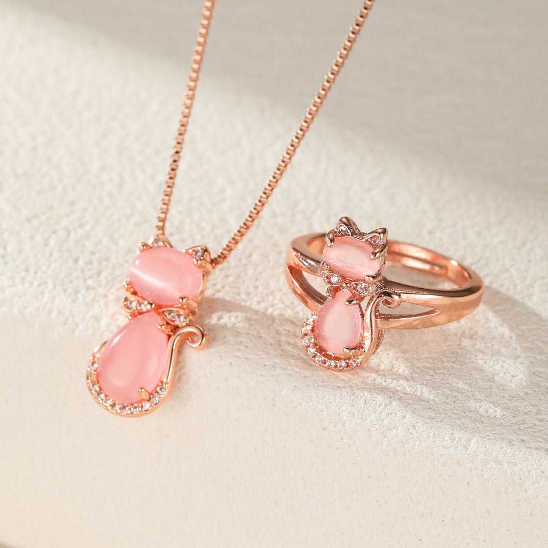 Collier Enfant Quartz Rose Chaton : Bijou Douceur et Amour - Biloria
