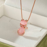 Collier Enfant Quartz Rose Chaton : Bijou Douceur et Amour - Biloria