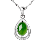 Collier Goutte de Jade Vert, Harmonie et Sérénité - Biloria