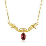 Collier Grenat Argent Plaqué Or Aria des Rois - Biloria
