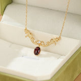 Collier Grenat Argent Plaqué Or Aria des Rois - Biloria