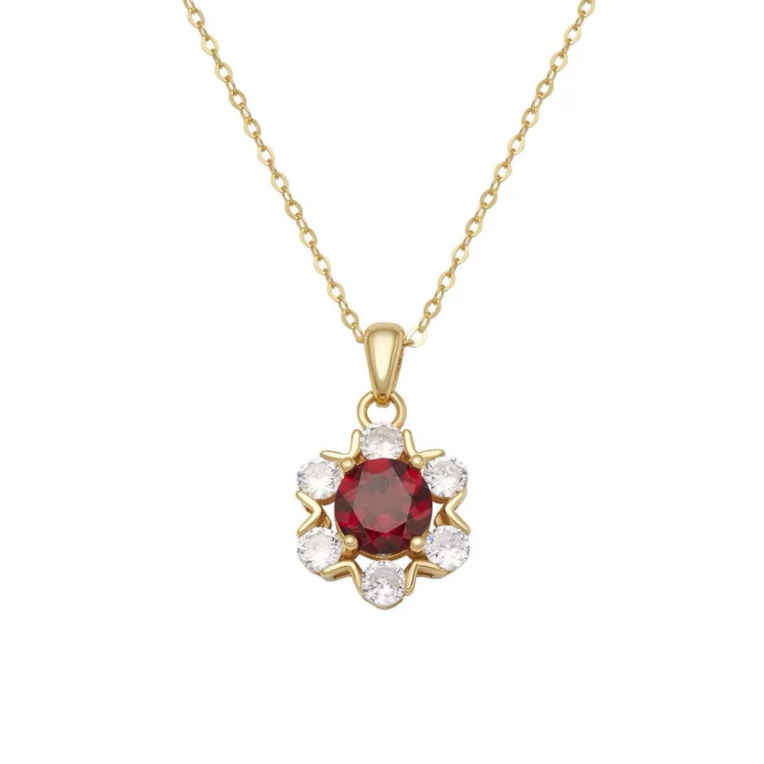 Collier Grenat Argent Plaqué Or Élégance Royale - Biloria