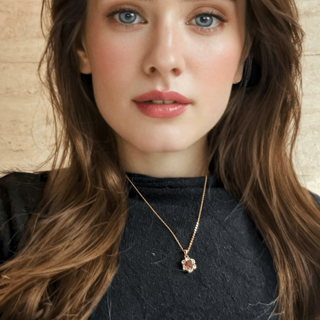 Collier Grenat Argent Plaqué Or Élégance Royale - Biloria