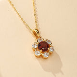 Collier Grenat Argent Plaqué Or Élégance Royale - Biloria
