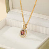 Collier Grenat Brise Douce Argent Plaqué Or - Harmonie Feng Shui - Biloria