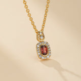Collier Grenat Brise Douce Argent Plaqué Or - Harmonie Feng Shui - Biloria