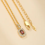 Collier Grenat Brise Douce Argent Plaqué Or - Harmonie Feng Shui - Biloria