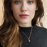Collier Grenat Couronne en Argent Plaqué Or - Biloria