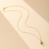 Collier Grenat Couronne en Argent Plaqué Or - Biloria