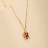 Collier Grenat Flamme Royale – Argent Plaqué Or 10K - Biloria