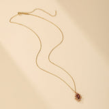 Collier Grenat Flamme Royale – Argent Plaqué Or 10K - Biloria