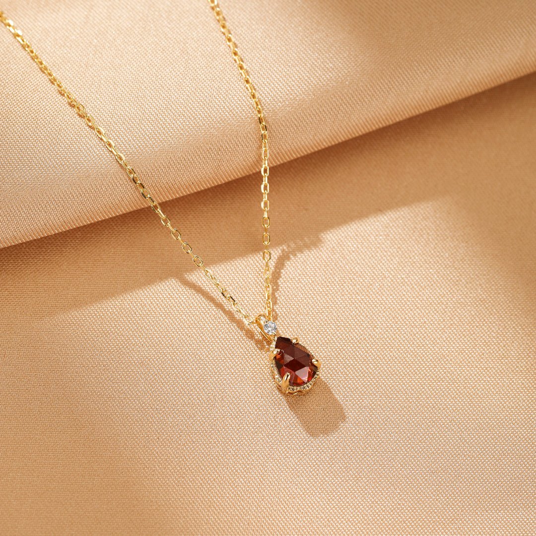 Collier Grenat Goutte Argent Plaqué Or – Bijou de Vitalité - Biloria