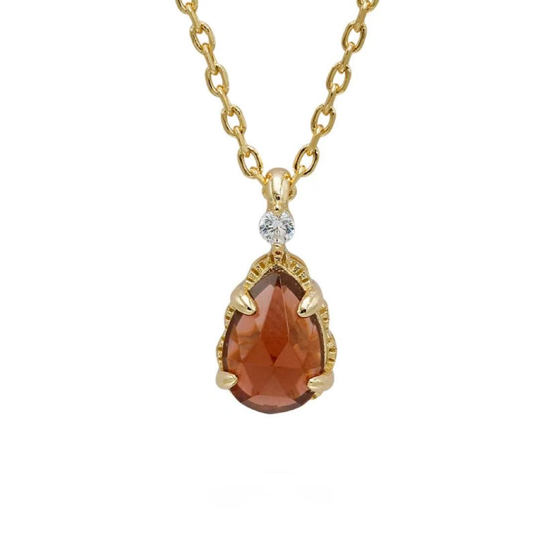 Collier Grenat Goutte Argent Plaqué Or – Bijou de Vitalité - Biloria