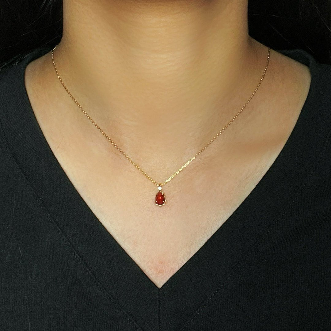 Collier Grenat Goutte Argent Plaqué Or – Bijou de Vitalité - Biloria
