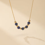 Collier Grenat ou Lapis-lazuli - Courbe d'Éclat Plaqué Or - Biloria