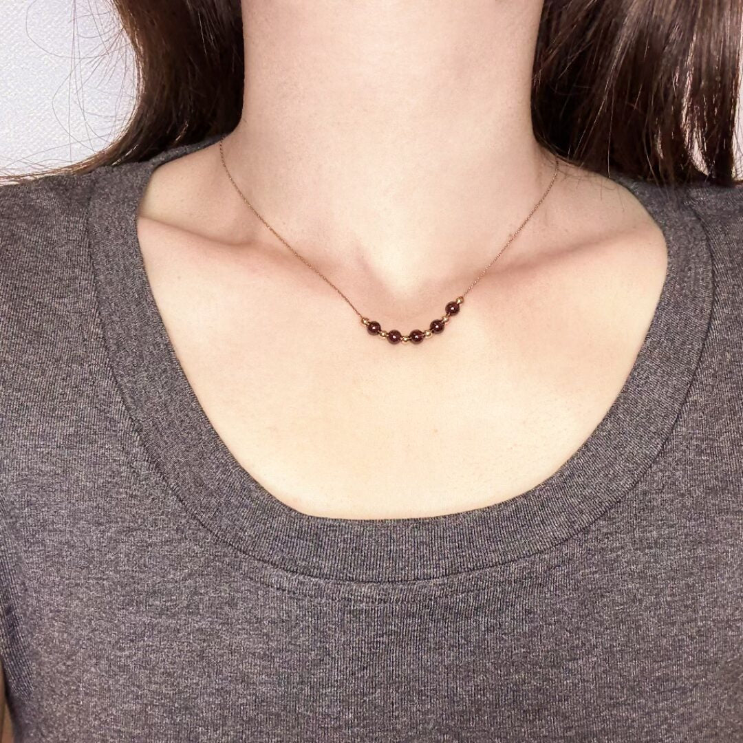 Collier Grenat ou Lapis-lazuli - Courbe d'Éclat Plaqué Or - Biloria