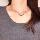 Collier Grenat ou Lapis-lazuli - Courbe d'Éclat Plaqué Or - Biloria