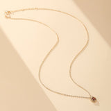 Collier Grenat Rouge Argent Plaqué Or pour Femme - Biloria