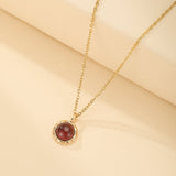 Collier Grenat Rouge Passion - Argent Plaqué Or 10K - Biloria