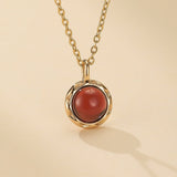Collier Grenat Rouge Passion - Argent Plaqué Or 10K - Biloria