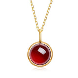 Collier Grenat Rouge Passion - Argent Plaqué Or 10K - Biloria