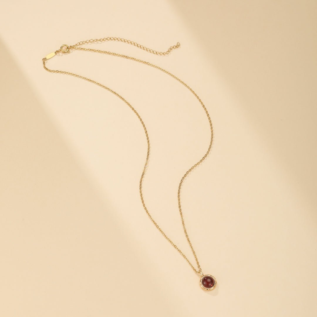 Collier Grenat Rouge Passion - Argent Plaqué Or 10K - Biloria