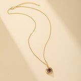 Collier Grenat Rouge Zircon Argent Plaqué Or - Biloria