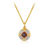 Collier Grenat Rouge Zircon Argent Plaqué Or - Biloria