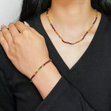 Collier Grenat Tourmaline Argent Plaqué Or – Bijou Énergétique - Biloria